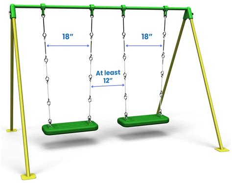 how far apart should a swing set